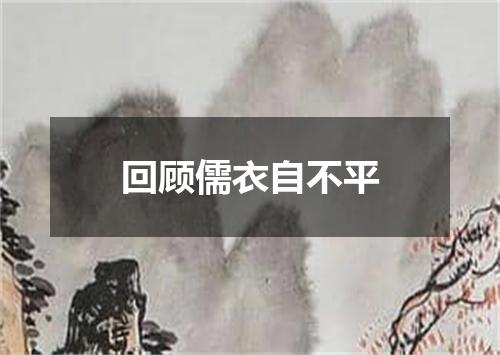 回顾儒衣自不平
