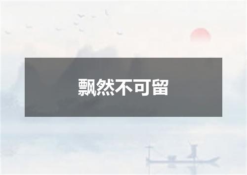 飘然不可留