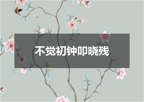 不觉初钟叩晓残