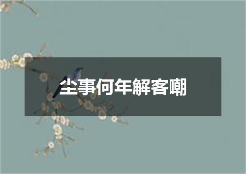 尘事何年解客嘲