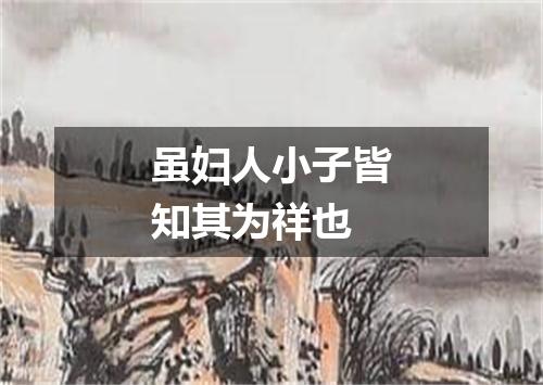 虽妇人小子皆知其为祥也