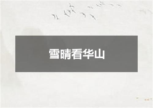 雪晴看华山