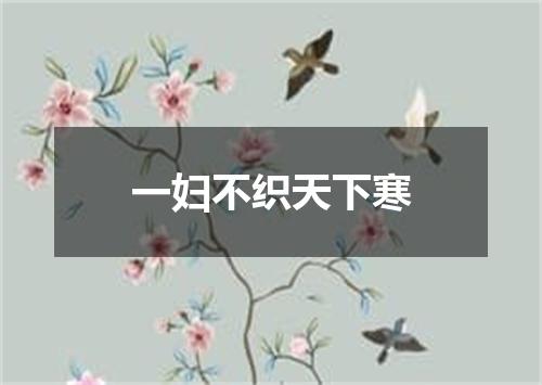 一妇不织天下寒