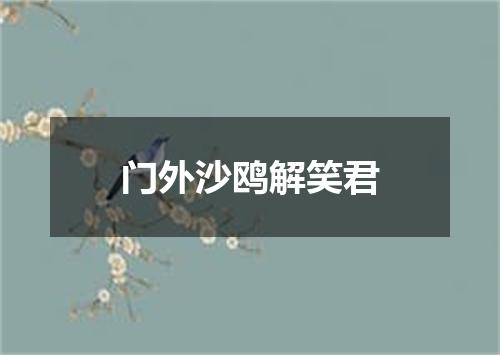门外沙鸥解笑君