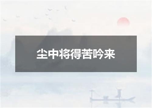尘中将得苦吟来