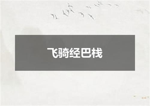 飞骑经巴栈