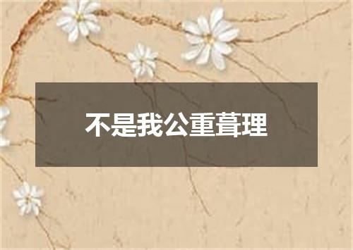 不是我公重葺理