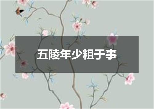 五陵年少粗于事
