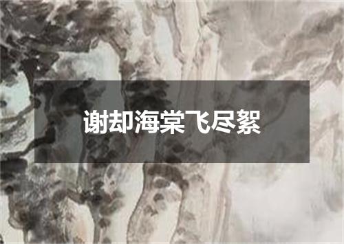 谢却海棠飞尽絮