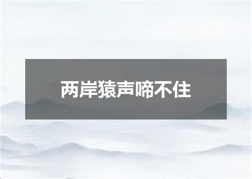 两岸猿声啼不住