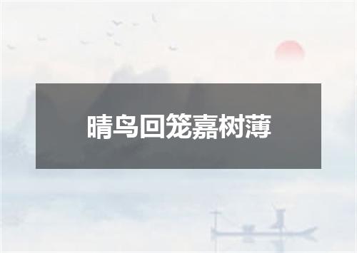 晴鸟回笼嘉树薄