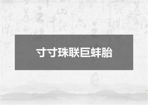 寸寸珠联巨蚌胎