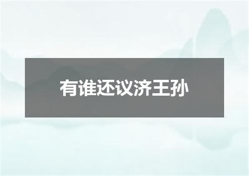 有谁还议济王孙
