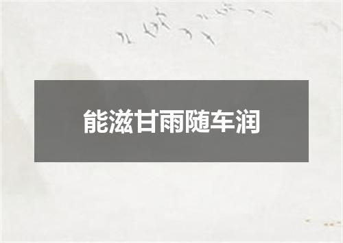 能滋甘雨随车润