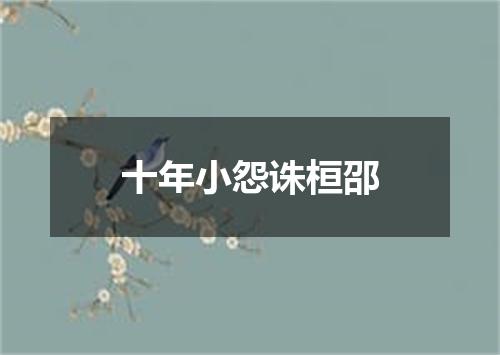 十年小怨诛桓邵