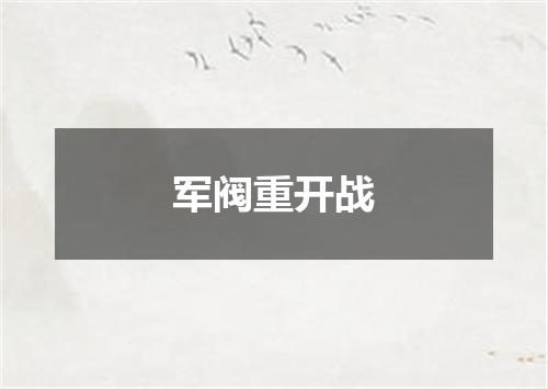 军阀重开战