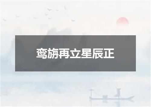 鸾旃再立星辰正