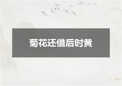 菊花还借后时黄