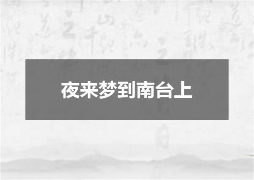 夜来梦到南台上