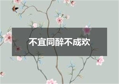 不宜同醉不成欢