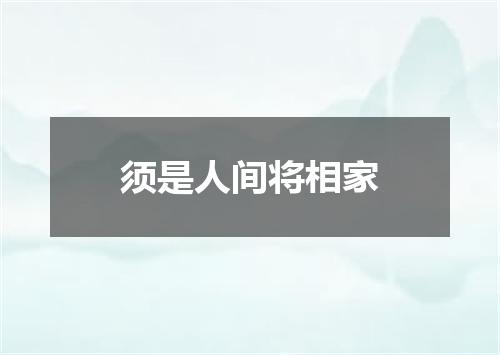须是人间将相家
