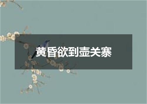 黄昏欲到壶关寨