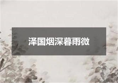 泽国烟深暮雨微