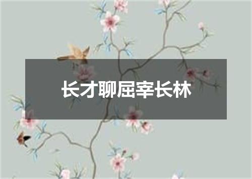 长才聊屈宰长林