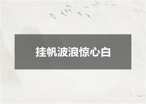 挂帆波浪惊心白