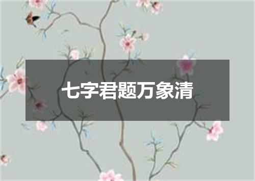 七字君题万象清