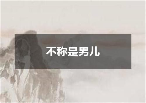 不称是男儿