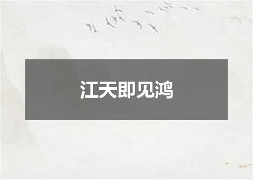 江天即见鸿