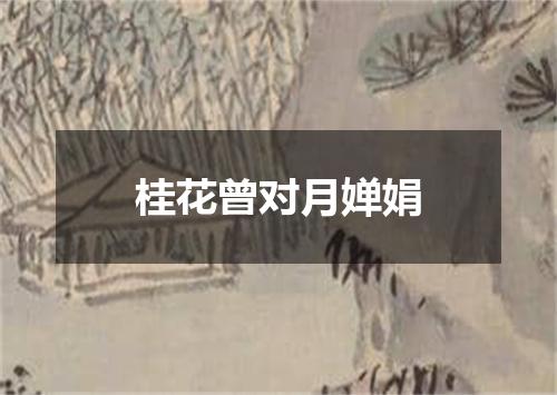 桂花曾对月婵娟