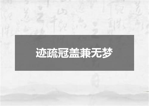 迹疏冠盖兼无梦