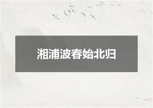 湘浦波春始北归