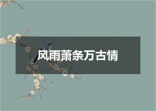 风雨萧条万古情