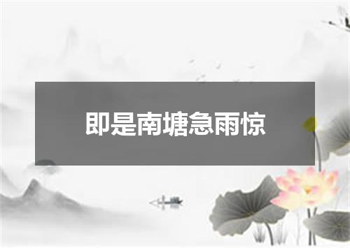 即是南塘急雨惊
