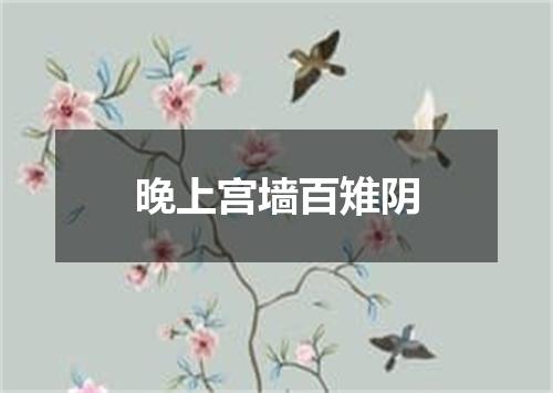 晚上宫墙百雉阴