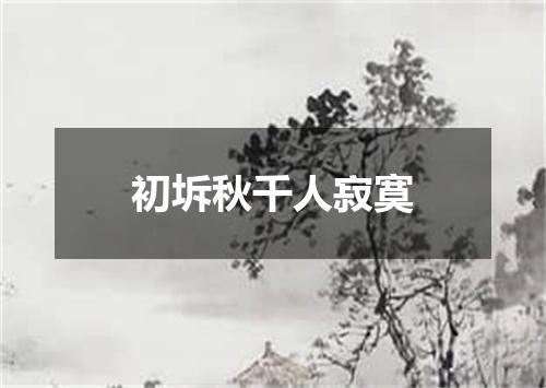 初坼秋千人寂寞