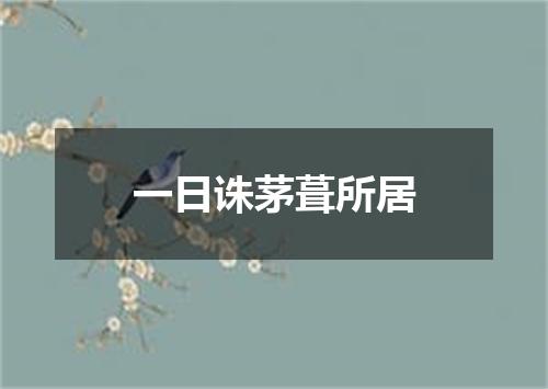 一日诛茅葺所居