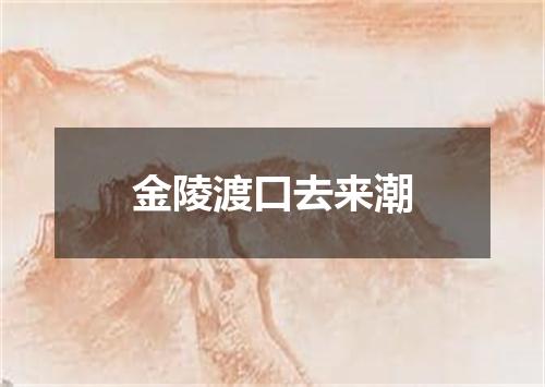 金陵渡口去来潮
