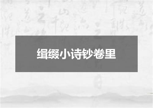 缉缀小诗钞卷里