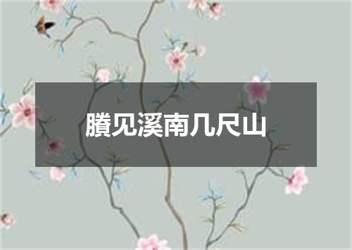 賸见溪南几尺山
