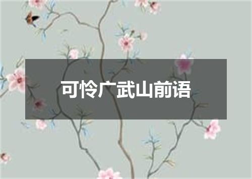 可怜广武山前语