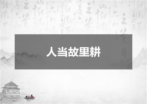 人当故里耕