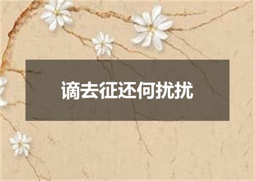 谪去征还何扰扰