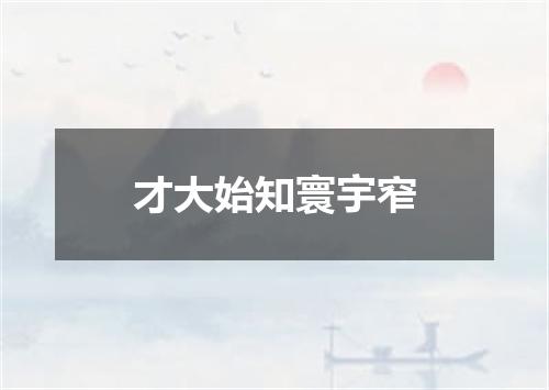 才大始知寰宇窄