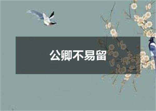公卿不易留