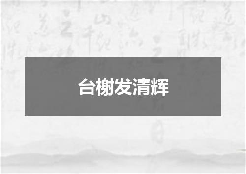 台榭发清辉