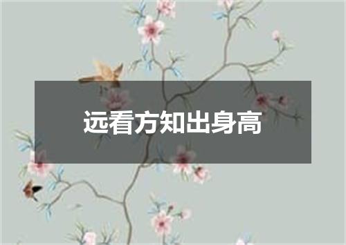 远看方知出身高